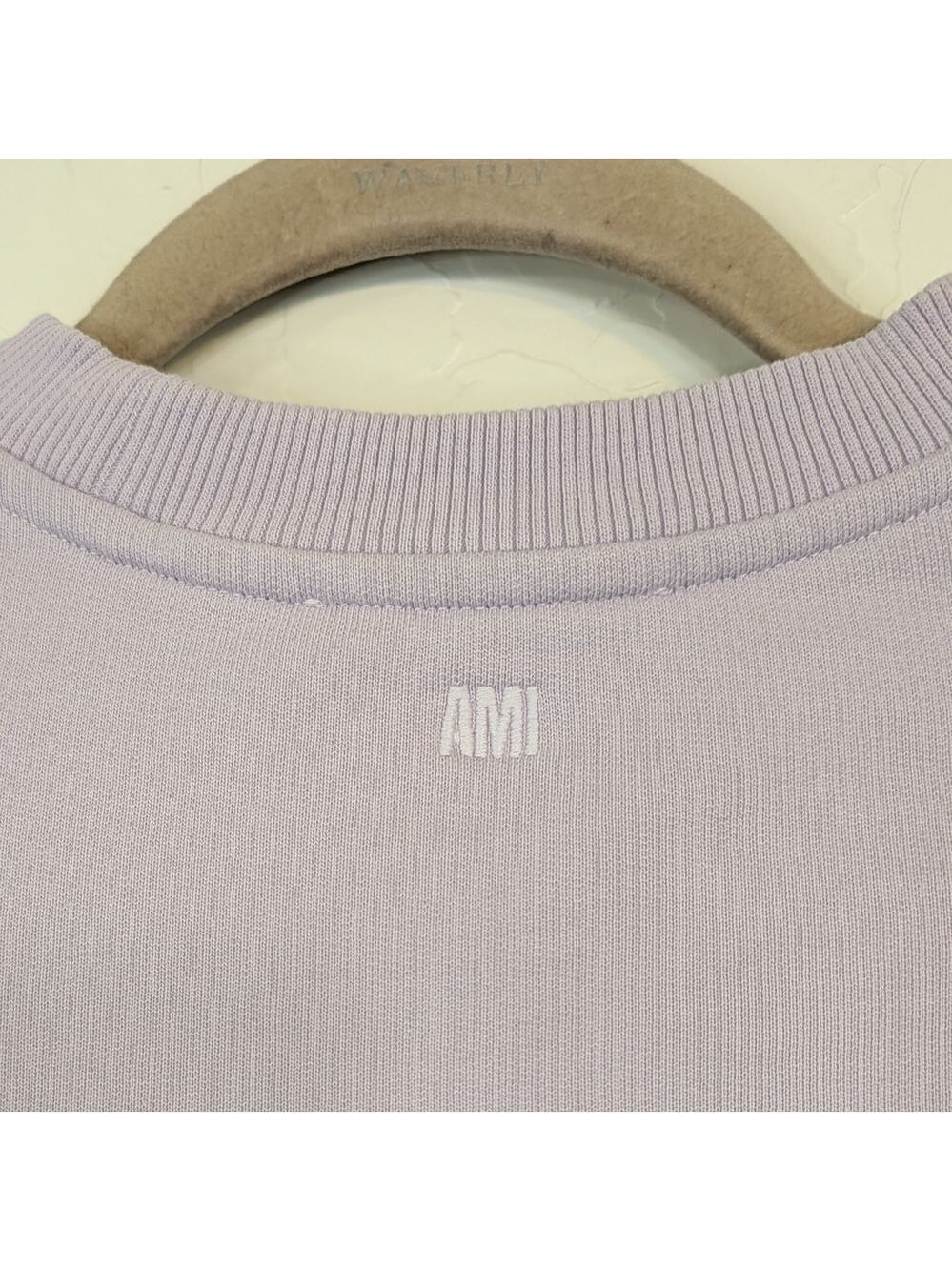 Ami Paris Ami De Cœur Cotton Sweatshirt Lilac Drawstring Waist - Picture 5 of 11